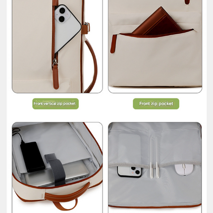 Black Expandable Laptop Backpack with USB Port - Stylish Travel & Business Daypack.