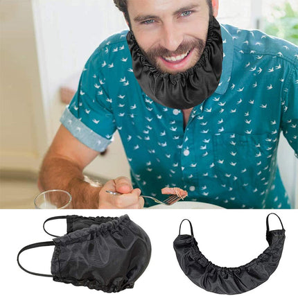 5 Pcs Black Men's Reusable Beard Guard Bib - Protective Beard Cover for Eating and Sleeping - Black Beard Bonnet Apron.