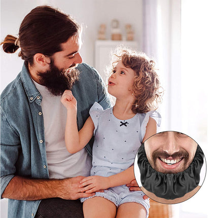 5 Pcs Black Men's Reusable Beard Guard Bib - Protective Beard Cover for Eating and Sleeping - Black Beard Bonnet Apron.