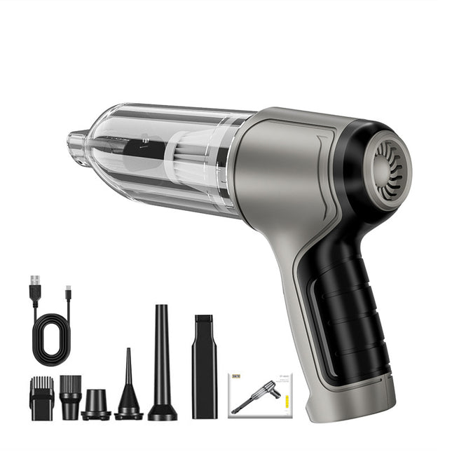 Black and Grey Powerful 3-in-1 Cordless Handheld Vacuum Cleaner - 12000Pa Suction & Air Duster Blower for Car Home & Office.