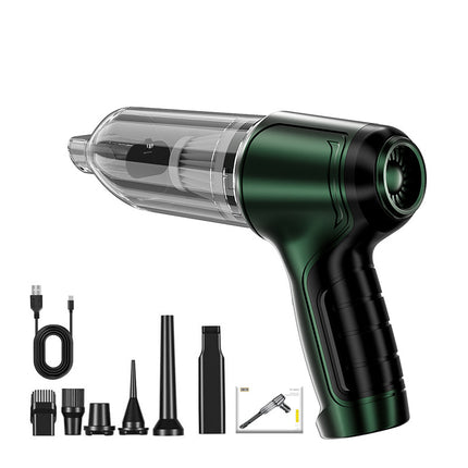 Black and Green Powerful 3-in-1 Cordless Handheld Vacuum Cleaner - 12000Pa Suction & Air Duster Blower for Car Home & Office.