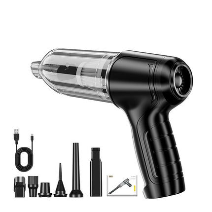 Black Powerful 3-in-1 Cordless Handheld Vacuum Cleaner - 12000Pa Suction & Air Duster Blower for Car Home & Office.