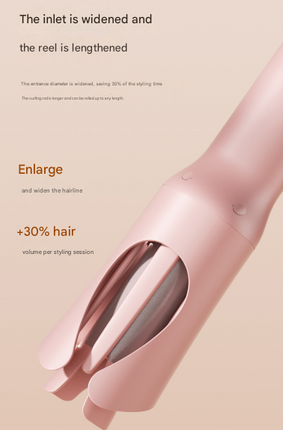 Black Portable Cordless Hair Curler - USB-C Rechargeable Automatic Hair Waver with Ceramic Barrel & Anti-Scald Design.