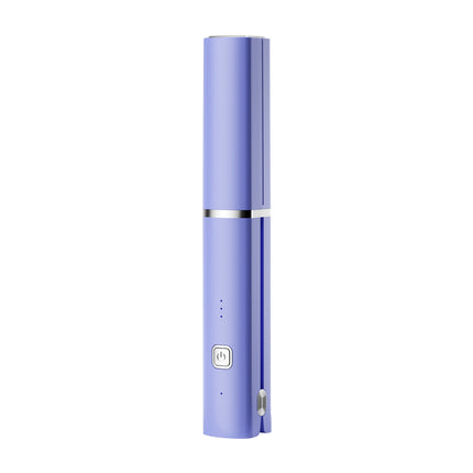 Purple Compact Cordless Hair Straightener - Portable 2-in-1 Mini Flat Iron, USB-C Rechargeable for Travel & Touch-ups.