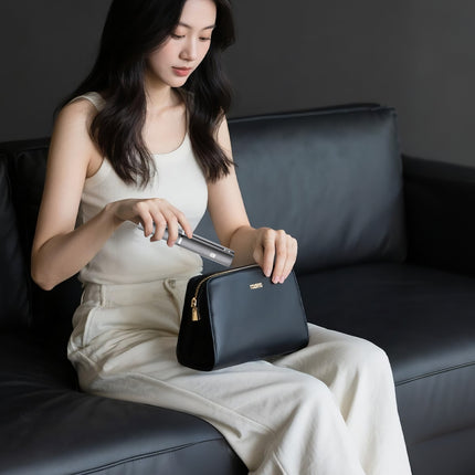 Purple Compact Cordless Hair Straightener - Portable 2-in-1 Mini Flat Iron, USB-C Rechargeable for Travel & Touch-ups.