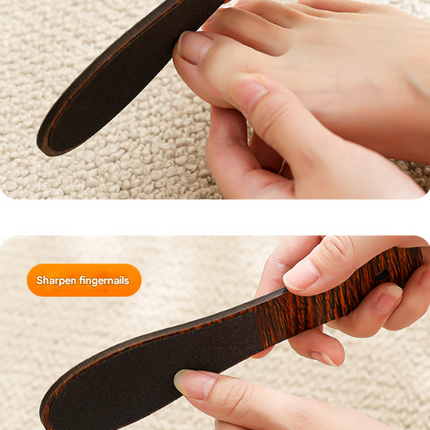 Reddish Brown Professional Pedicure Foot File 10-Pack - Double-Sided Callus Remover with Wooden Handle.