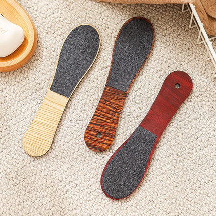 Khaki Professional Pedicure Foot File 10-Pack - Double-Sided Callus Remover with Wooden Handle.