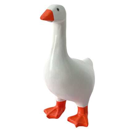 2 Pcs White and Yellow Whimsical Magnetic Goose Figurine - Novelty Key Holder & Desk Organizer.