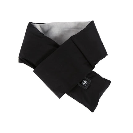 Black USB Electric Heated Scarf - Portable Puffer Neck Warmer with 3-Level Heat Control for Winter.