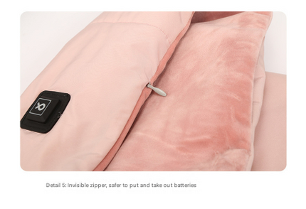 Black USB Electric Heated Scarf - Portable Puffer Neck Warmer with 3-Level Heat Control for Winter.