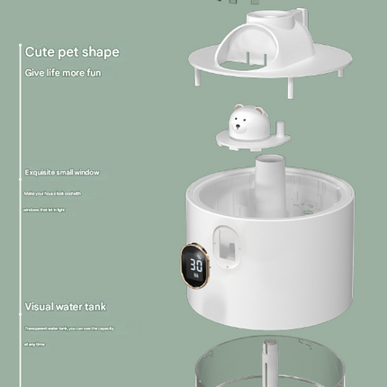 Green Adorable Space Capsule Humidifier - Portable USB Cool Mist Maker with LED Display & Ambient Night Light.