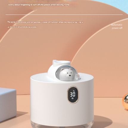 Green Adorable Space Capsule Humidifier - Portable USB Cool Mist Maker with LED Display & Ambient Night Light.