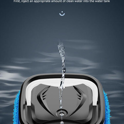 White Smart Robotic Floor Mop with Humidifier Spray - Ultra-Slim Automatic Wet & Dry Floor Cleaner.