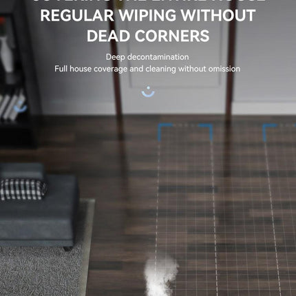 Black Smart Robotic Floor Mop with Humidifier Spray - Ultra-Slim Automatic Wet & Dry Floor Cleaner.