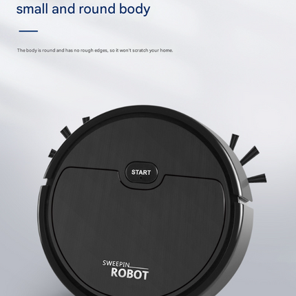 White 3-in-1 Smart Robot Vacuum Cleaner - Automatic Sweeping, Mopping & Suction for Hard Floors & Pet Hair.