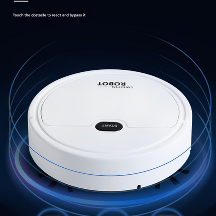Black 3-in-1 Smart Robot Vacuum Cleaner - Automatic Sweeping, Mopping & Suction for Hard Floors & Pet Hair.