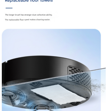 Black 3-in-1 Smart Robot Vacuum Cleaner - Automatic Sweeping, Mopping & Suction for Hard Floors & Pet Hair.