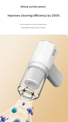 White 2-in-1 Cordless Handheld Vacuum and Air Blower - Portable & Lightweight Cleaner for Car, Home, and Pet Hair.