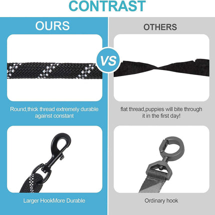 Grey 3-in-1 Tangle-Free Dog Leash for 1-3 Dogs - Heavy Duty Bungee Coupler with Reflective Stitching & Padded Handle.