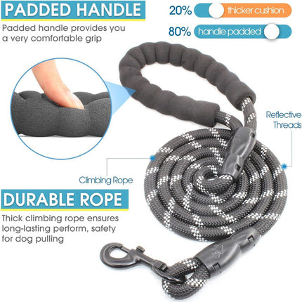 Green 3-in-1 Tangle-Free Dog Leash for 1-3 Dogs - Heavy Duty Bungee Coupler with Reflective Stitching & Padded Handle.
