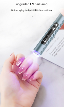Pink Rechargeable Electric Nail Drill Pen with UV Curing Lamp - Professional All-in-One Manicure Pedicure Kit for Polishing & Gel Removal.
