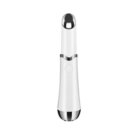 White Sonic Eye & Lip Massager with Red & Blue Light Therapy - Heated Vibrating Wand for Puffiness and Wrinkles.