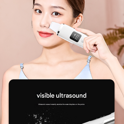 White Professional 4-in-1 Ultrasonic Skin Scrubber - Deep Pore Cleanser, Blackhead Remover & EMS Facial Lifting Tool.