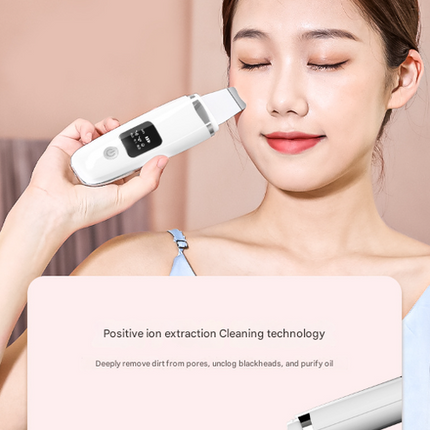White Professional 4-in-1 Ultrasonic Skin Scrubber - Deep Pore Cleanser, Blackhead Remover & EMS Facial Lifting Tool.
