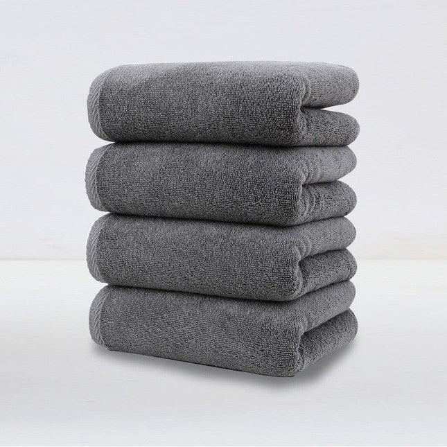 Dark Grey Plush Cotton Hand Towel Set (4-Pack) - Ultra Soft, Absorbent & Quick-Drying Face Towels for Bathroom.