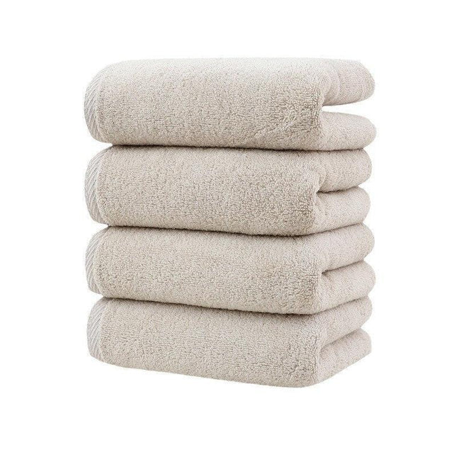 Khaki Plush Cotton Hand Towel Set (4-Pack) - Ultra Soft, Absorbent & Quick-Drying Face Towels for Bathroom.