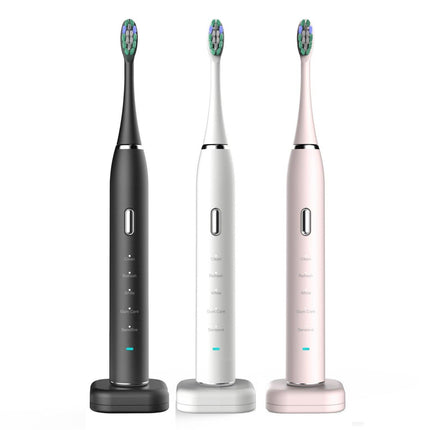 Pink Sonic Rechargeable Electric Toothbrush with 8 Heads & Travel Case - 5 Brushing Modes & Smart Timer(USB).