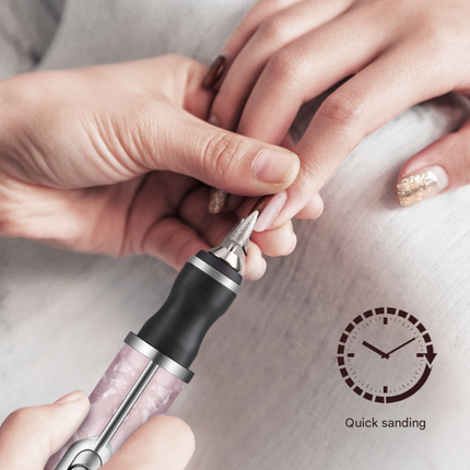 Grey Cordless Electric Nail Drill Pen - Professional Rechargeable Manicure & Pedicure Kit.