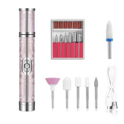 Pink Cordless Electric Nail Drill Pen - Professional Rechargeable Manicure & Pedicure Kit.