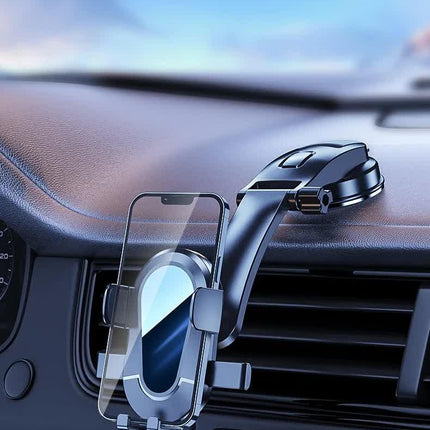 Black Universal Car Phone Mount Holder - 360° Rotation with Upgraded Suction Cup for Dashboard & Windscreen.