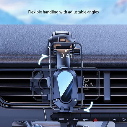 Black Universal Car Phone Mount Holder - 360° Rotation with Upgraded Suction Cup for Dashboard & Windscreen.