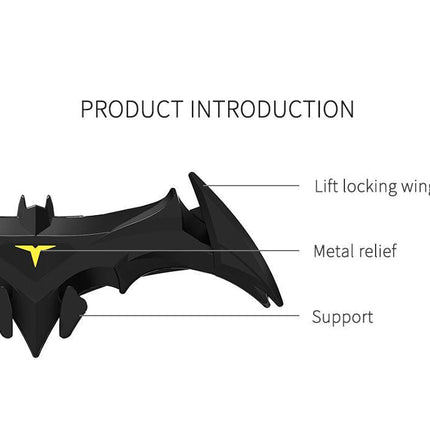 Black Creative Bat-Style Gravity Car Phone Mount - Secure Air Vent Holder with 360 Rotation.