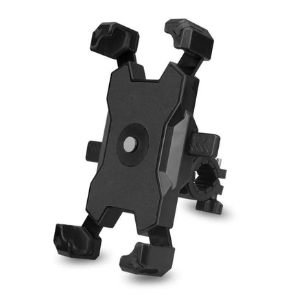 Black Secure Grip Bike Phone Mount - Adjustable 360 Rotation Bicycle Handlebar Holder, Universal Cradle for MTB & Road Cycling.