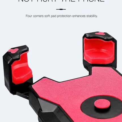 Black Secure Grip Bike Phone Mount - Adjustable 360 Rotation Bicycle Handlebar Holder, Universal Cradle for MTB & Road Cycling.