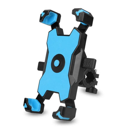 Blue and Black Secure Grip Bike Phone Mount - Adjustable 360 Rotation Bicycle Handlebar Holder, Universal Cradle for MTB & Road Cycling.