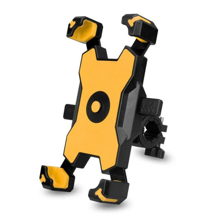 Yellow and Black Secure Grip Bike Phone Mount - Adjustable 360 Rotation Bicycle Handlebar Holder, Universal Cradle for MTB & Road Cycling.