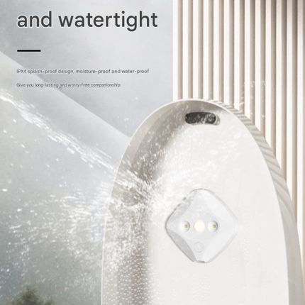 2 Pcs White Automatic UVC Toilet Sanitizer Light - Rechargeable Portable Sterilizer for Bathroom Hygiene.