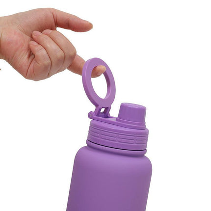 Orange Premium 35oz Stainless Steel Insulated Sports Bottle with Magnetic Phone Holder Lid.