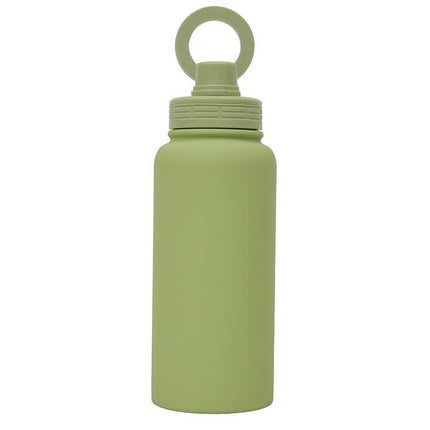Green Premium 35oz Stainless Steel Insulated Sports Bottle with Magnetic Phone Holder Lid.