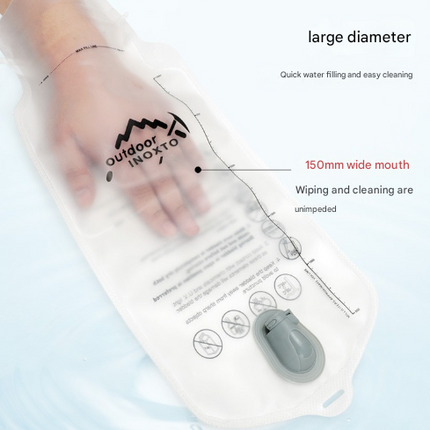 1.5L White Hydration Bladder - Foldable Water Bag for Cycling, Running, Hiking, and Outdoor Sports.