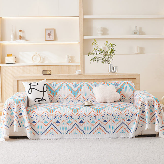 Nordic-Style Full-Cover Sofa Blanket - 180 x 230 cm Minimalist, Stain-Resistant, All-Season Two-Seater Sofa Protector.