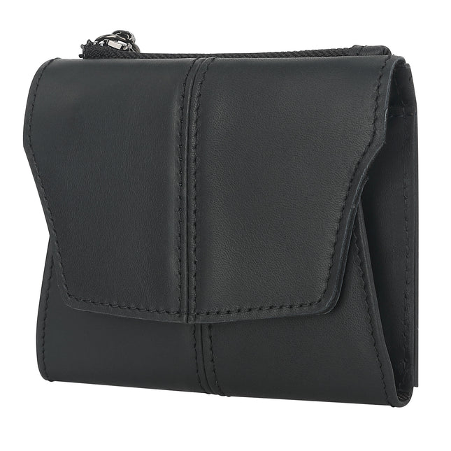 Black Genuine Leather Women's Wallet -C Multifunctional Coin & Card Holder, Fashionable Card Box in Top-Grade Cowhide.