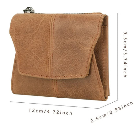 Red Genuine Leather Women's Wallet -C Multifunctional Coin & Card Holder, Fashionable Card Box in Top-Grade Cowhide.