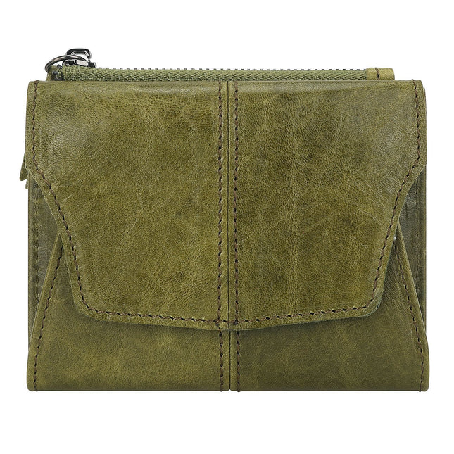 Green Genuine Leather Women's Wallet -C Multifunctional Coin & Card Holder, Fashionable Card Box in Top-Grade Cowhide.