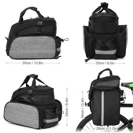 Insulated Bike Rear Rack Bag - Waterproof Storage Bag with Soft PE Padding for Cycling.