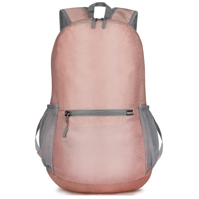 Pink Ultra-Light Foldable Outdoor Backpack - Portable Travel Hiking Bag.